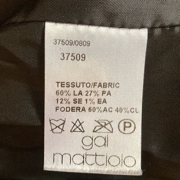 Gai Mattiolo Jacket & Skirt Suit in Herringbone Wool Blend & Embossed Leather. - Picture 12 of 15